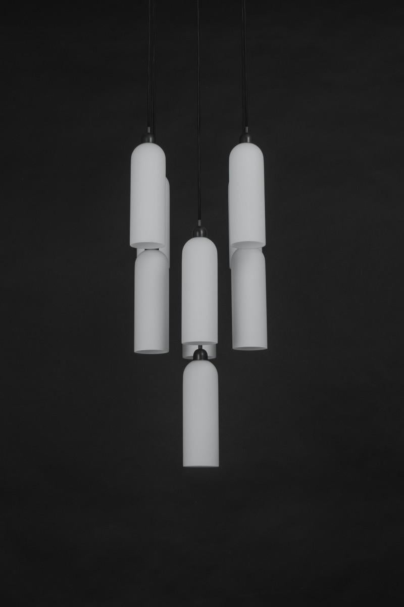 Polished Odyssey Cluster 9 Chandelier by Schwung For Sale