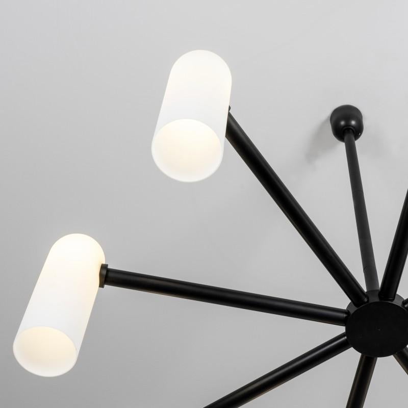 Moderno Lampadario Odyssey Round MD nero di Schwung in vendita