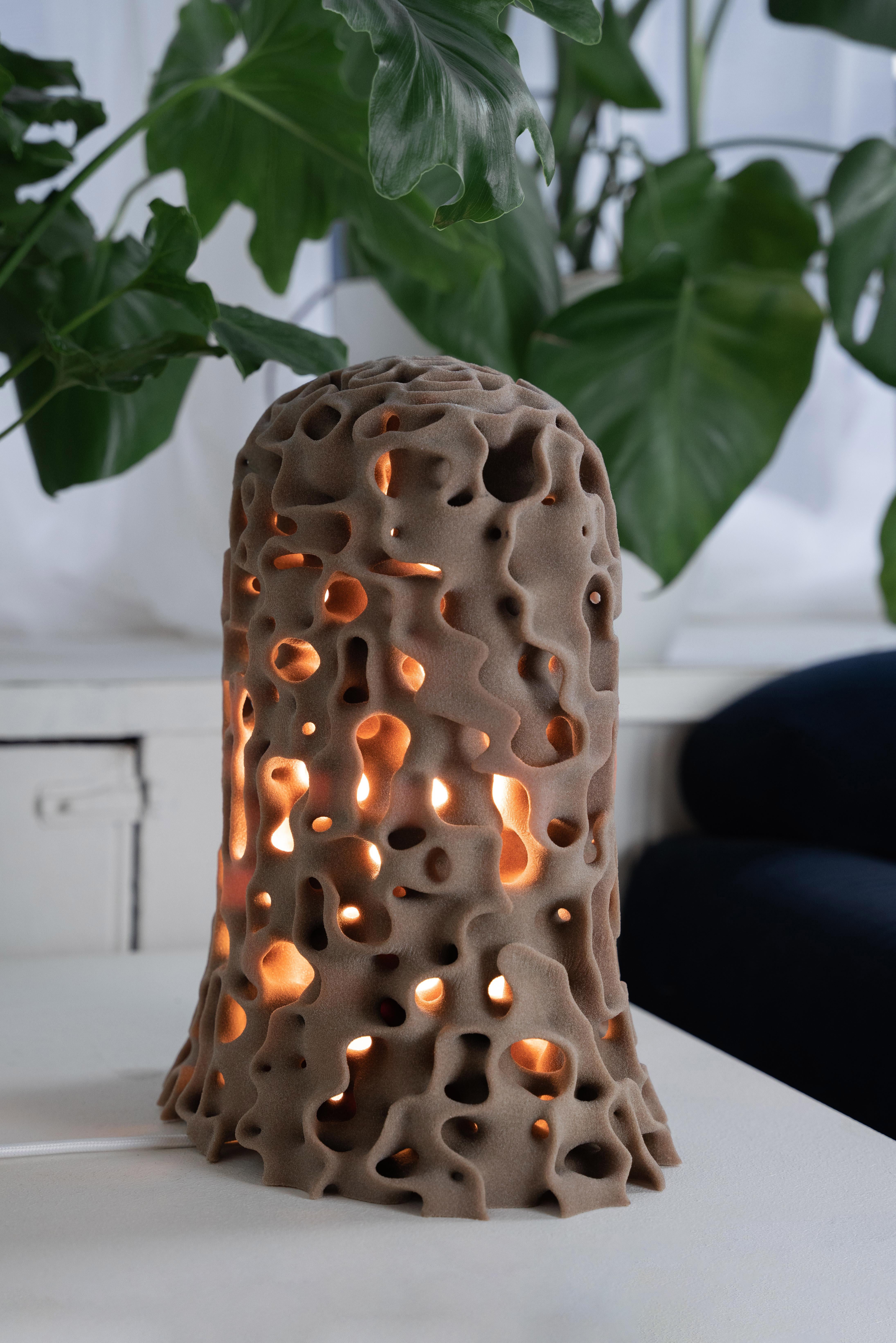 Odyssey Table Lamp, 3D-Printed Sand, Sculptural Organic, Unique Ambient Lighting In New Condition For Sale In ROTTERDAM, NL