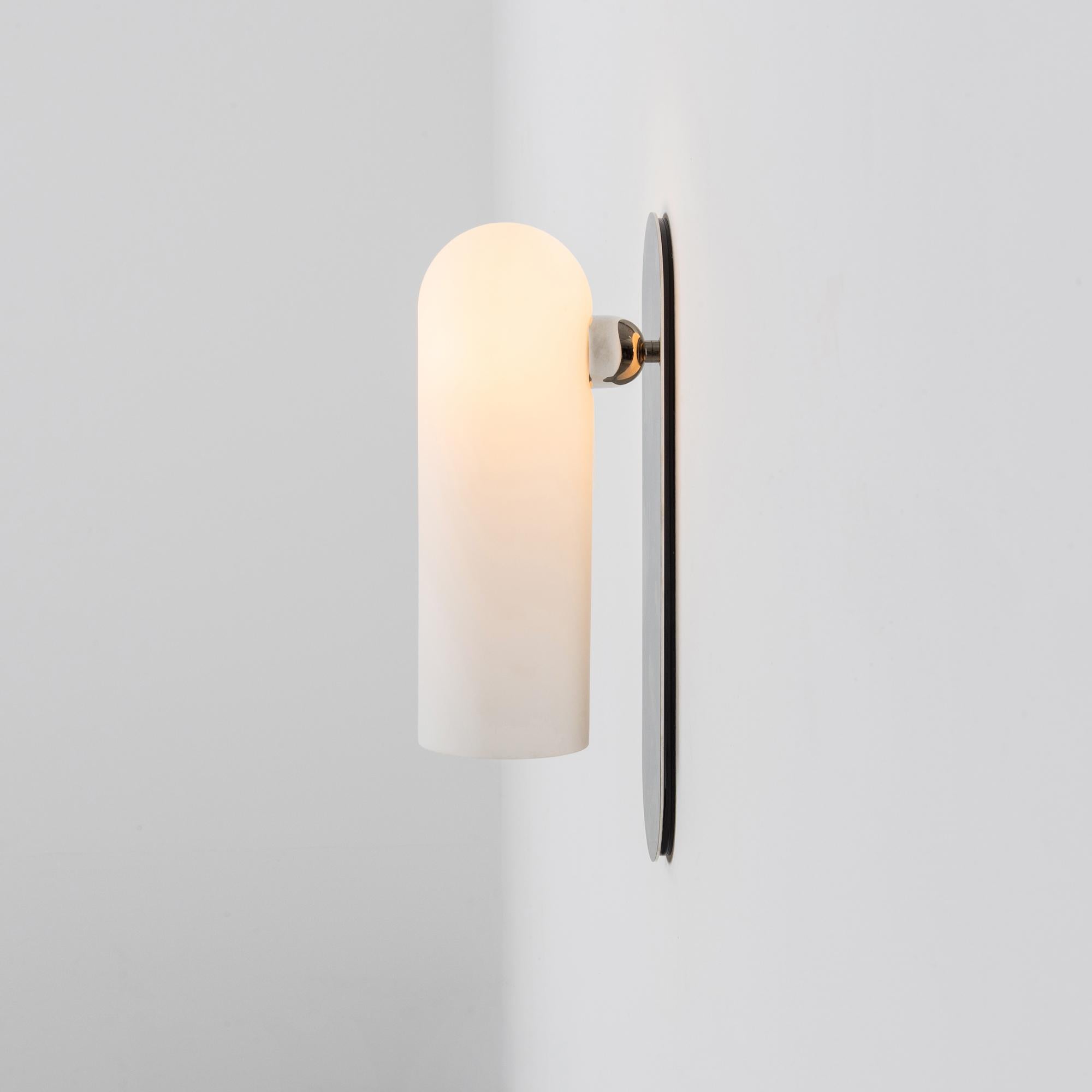 Contemporary Odyssey Wall Sconce Large Polished Nickel For Sale