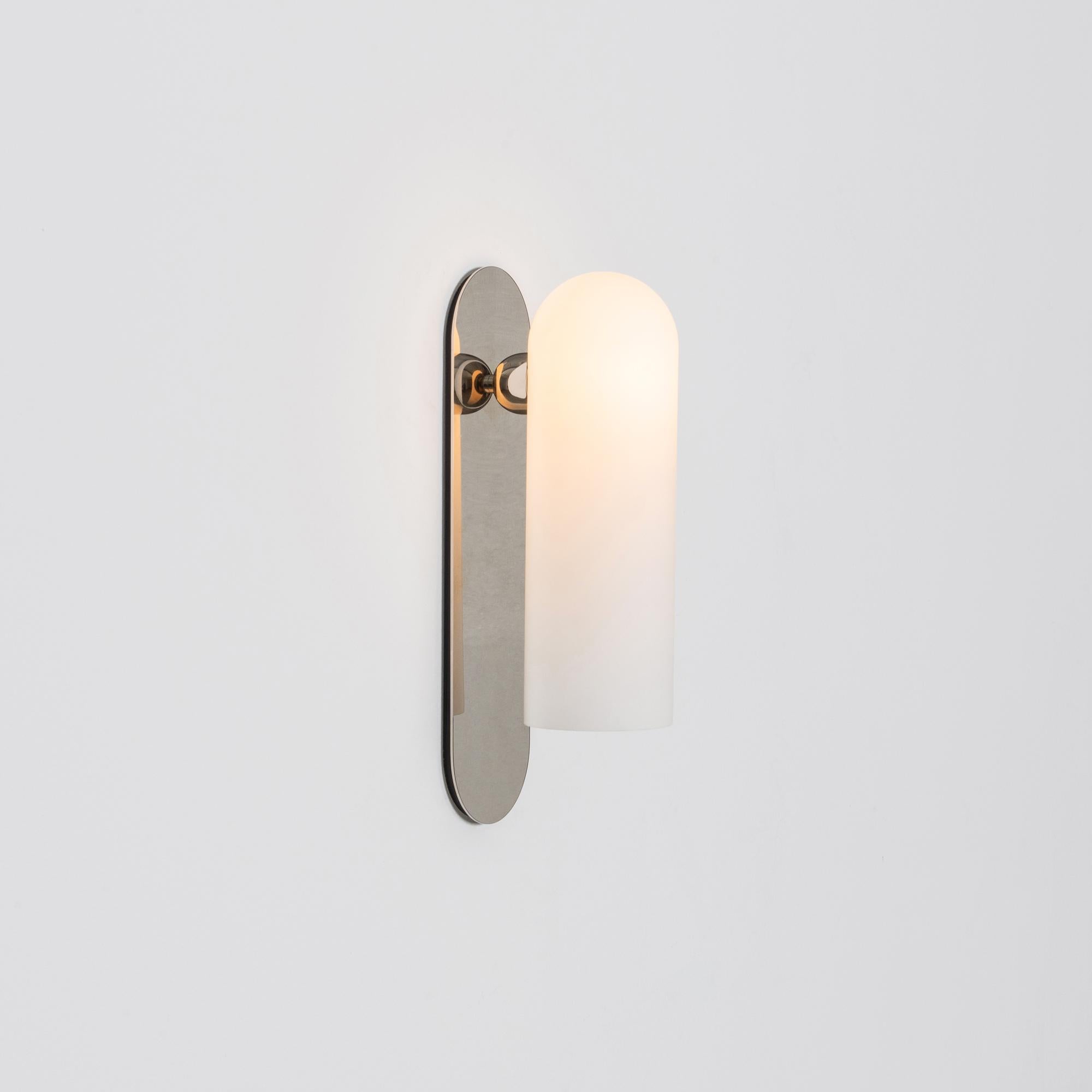 Brass Odyssey Wall Sconce Large Polished Nickel For Sale