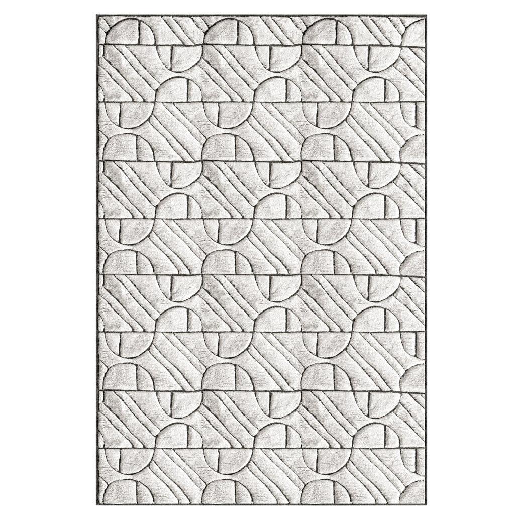 Odyssey's Rolling Blend Customizable Journeys Weave Rug in Cream Large For Sale