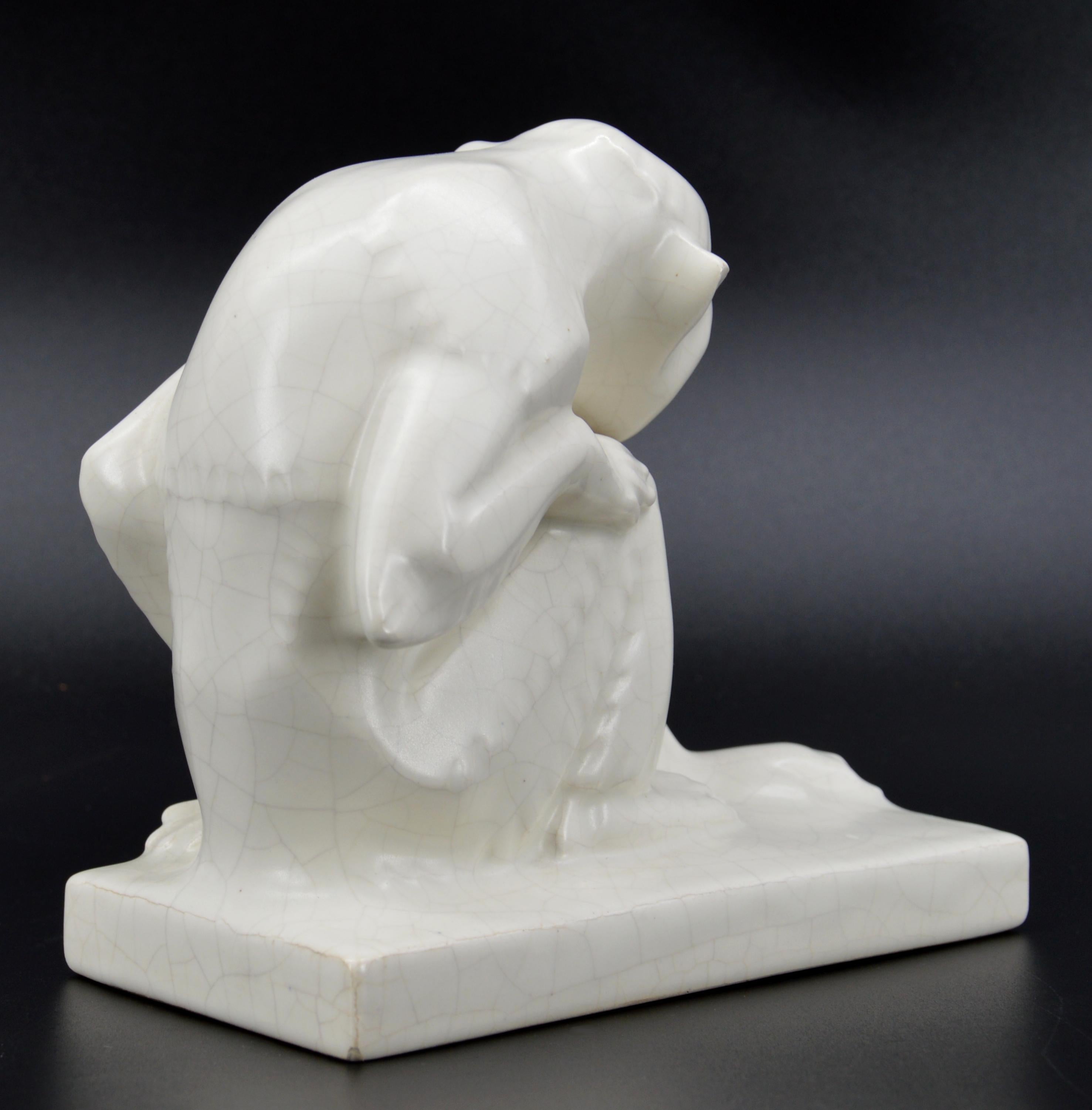 ODYV French Art Deco Ceramic Monkey, 1920 For Sale 2
