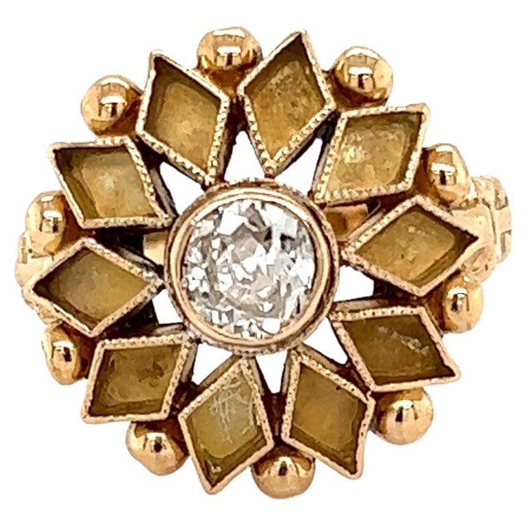 OEC Diamond Victorian 9K Gold Ring Estate Fine Jewelry For Sale at 1stDibs