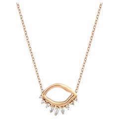 Oeil Evil Eye Necklace in 14K Gold and Diamonds by Anastassia Sel Jewelry