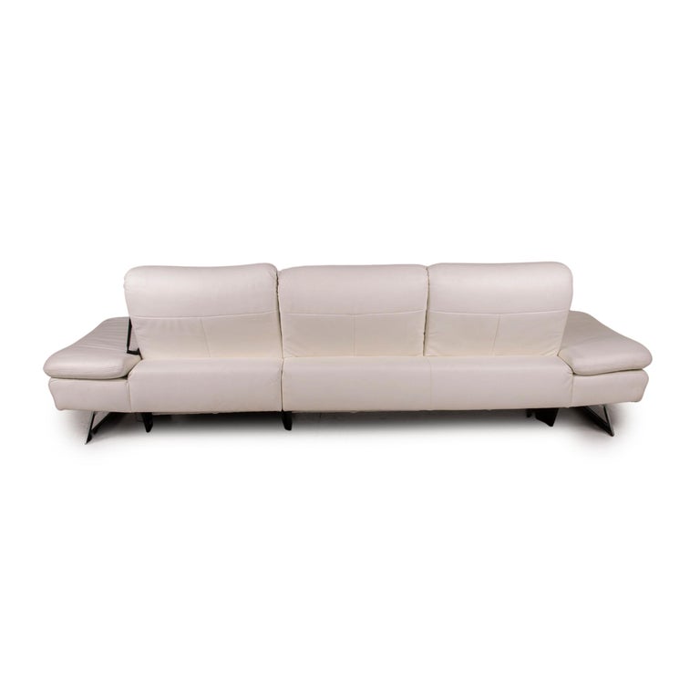 Oelsa San Diego 3850 Leather Sofa White Corner Sofa Couch Function Relax  For Sale at 1stDibs