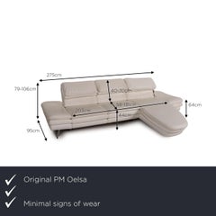 Oelsa San Diego 3850 Leather Sofa White Corner Sofa Couch Function Relax