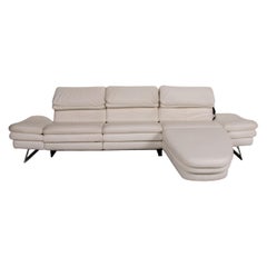 Oelsa San Diego 3850 Leather Sofa White Corner Sofa Couch Function Relax