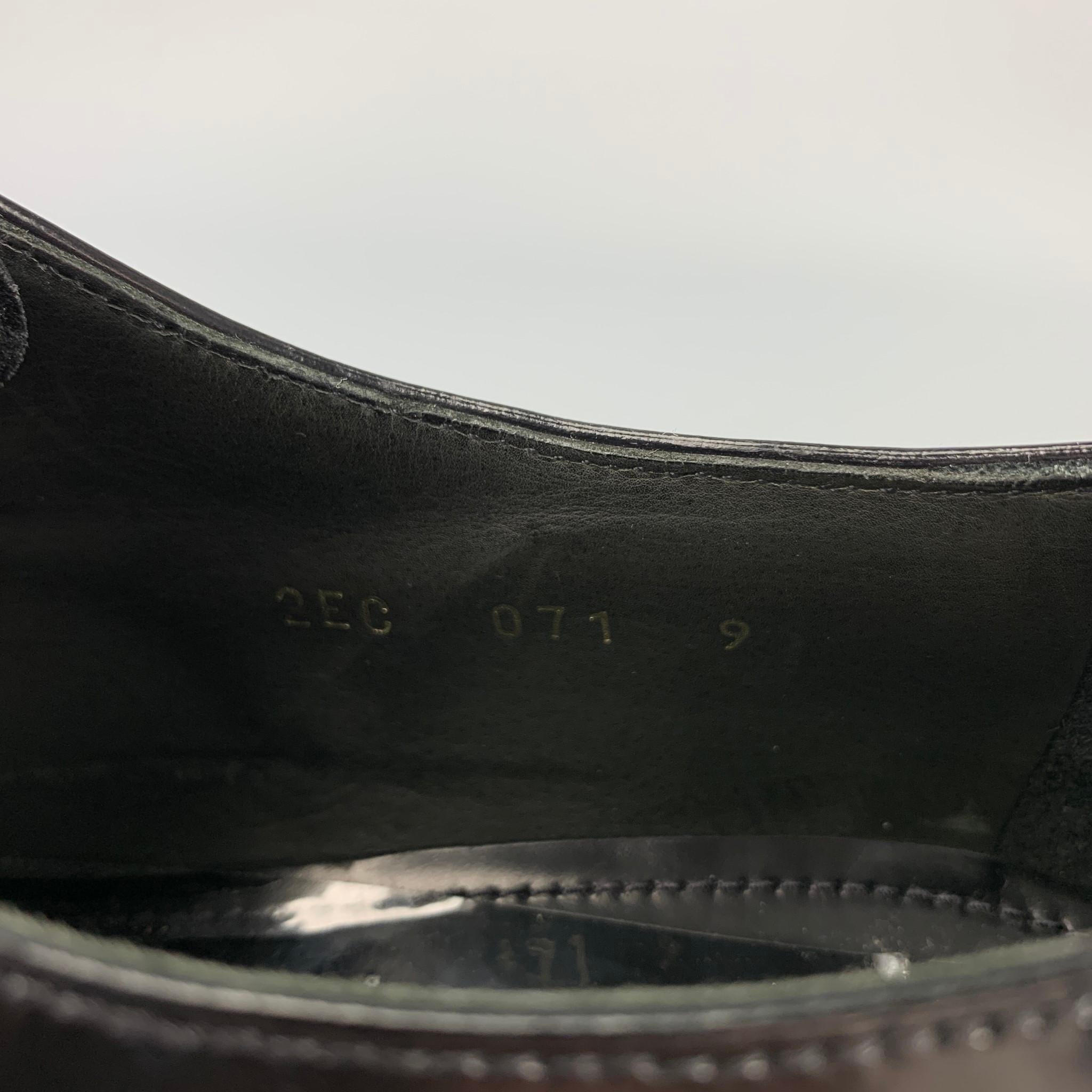 OES NEW PRADA Size 10 Black Leather Lace Up Dress Shoes In Good Condition In San Francisco, CA