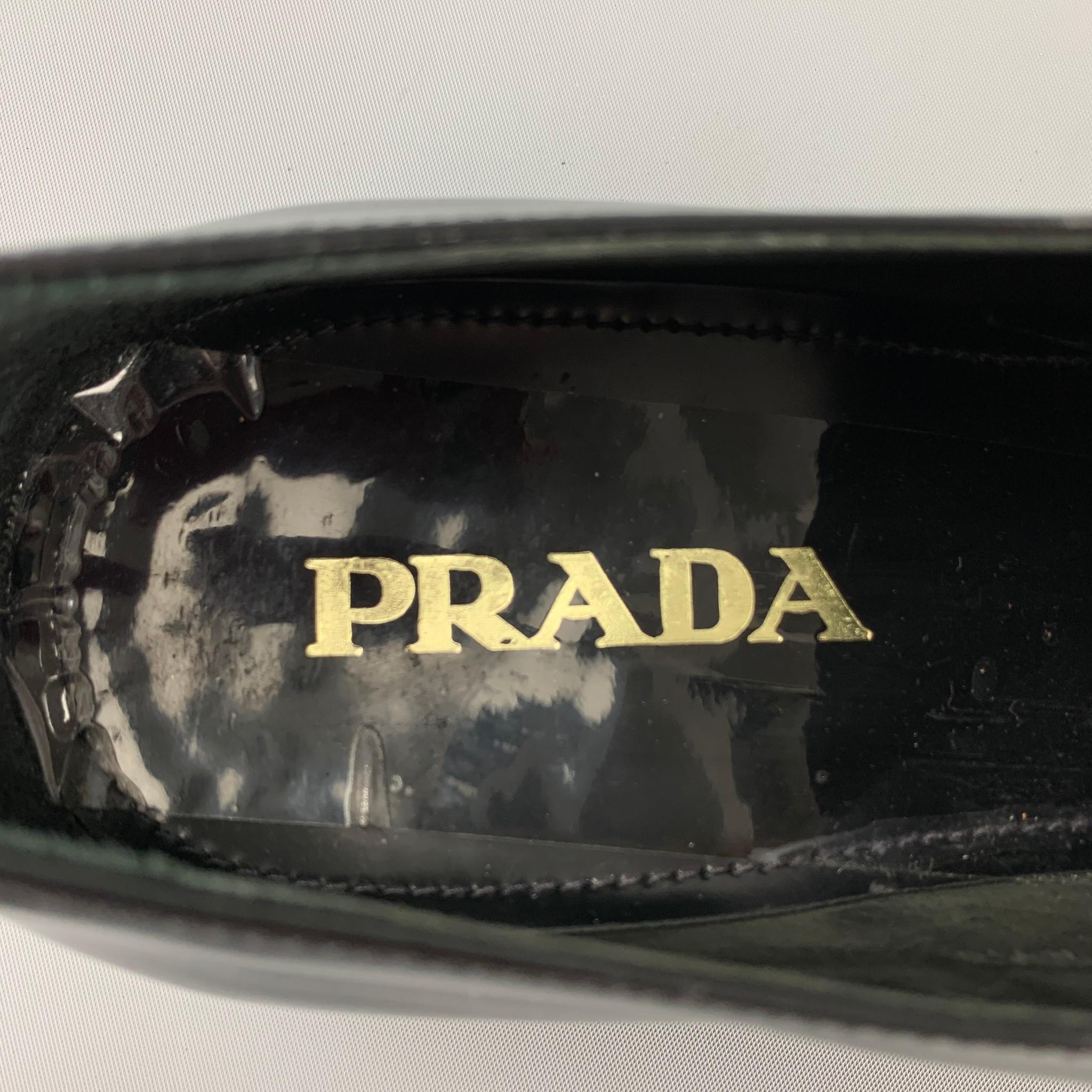 Men's OES NEW PRADA Size 10 Black Leather Lace Up Dress Shoes