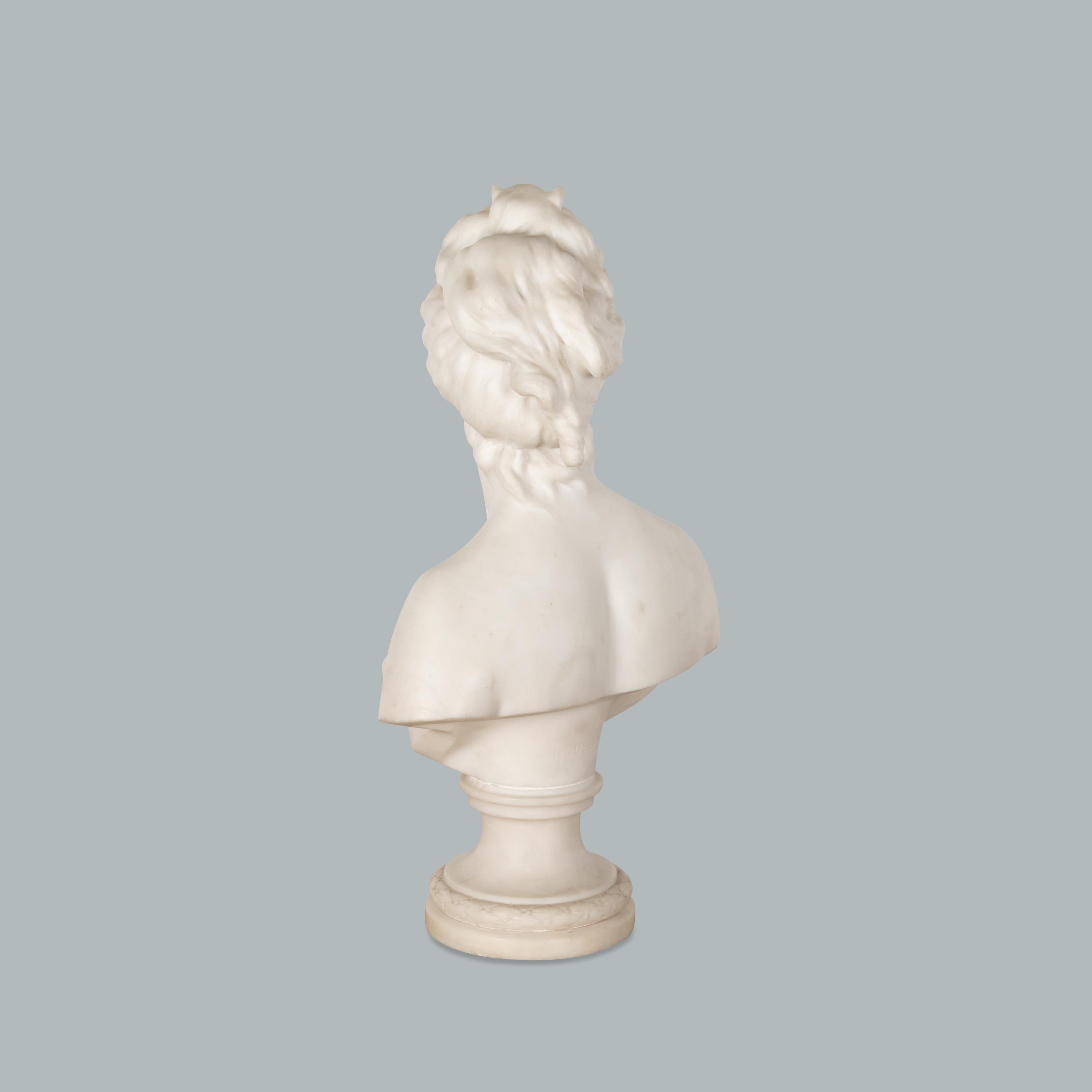 French Of American Interest; 18th Century Marble Bust of Diana by Houdon