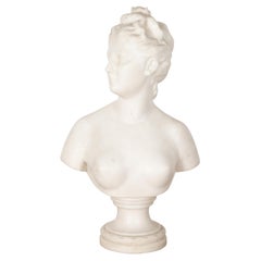 Of American Interest; 18th Century Marble Bust of Diana by Houdon