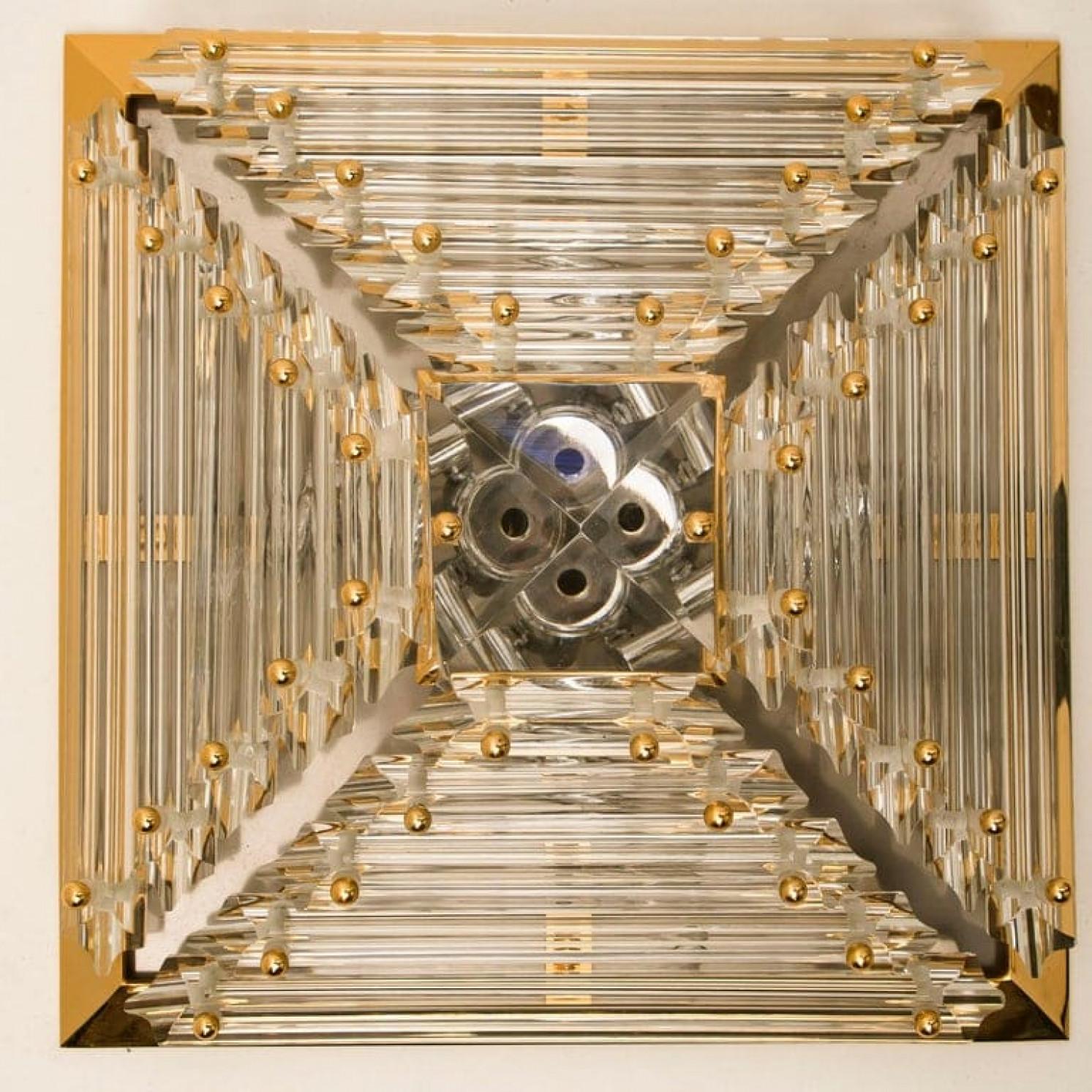 Of of the Three Gold-Plated Piramide Venini Style Flush Mounts, 3 sizes For Sale 3