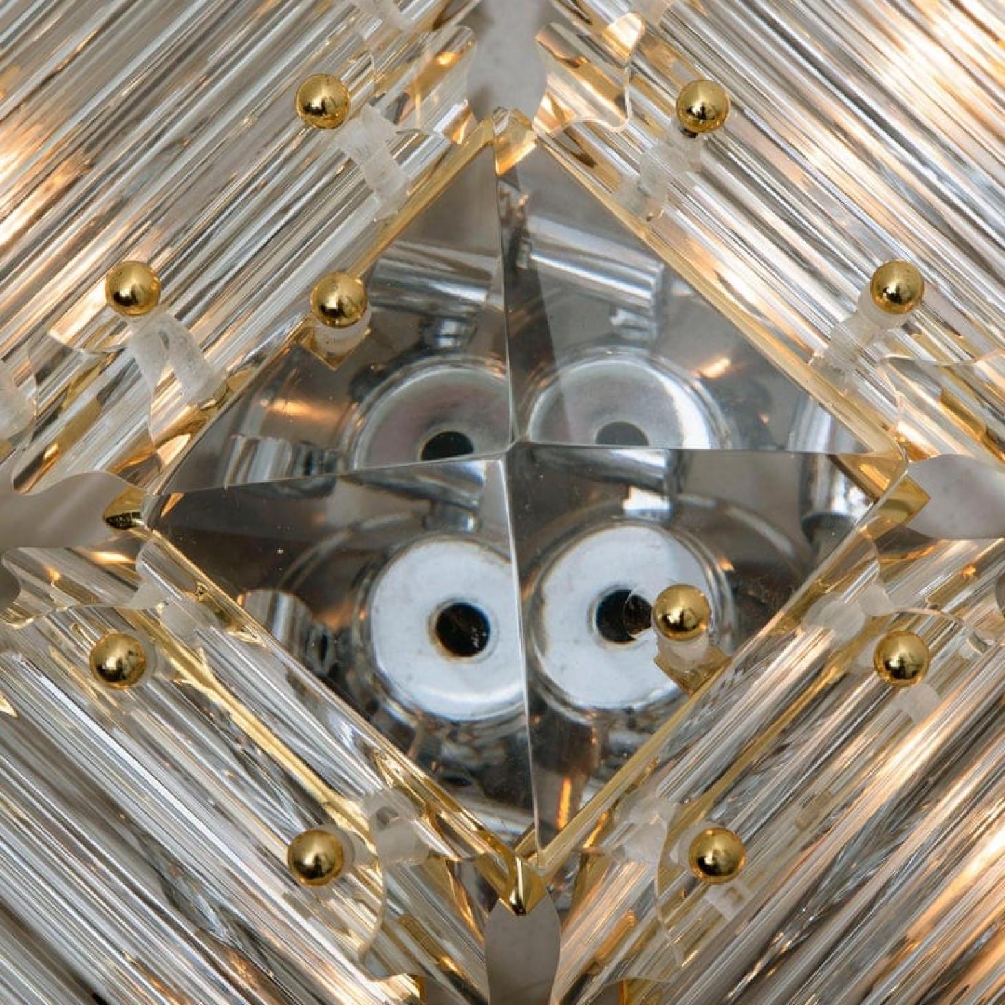 Of of the Three Gold-Plated Piramide Venini Style Flush Mounts, 3 sizes For Sale 8
