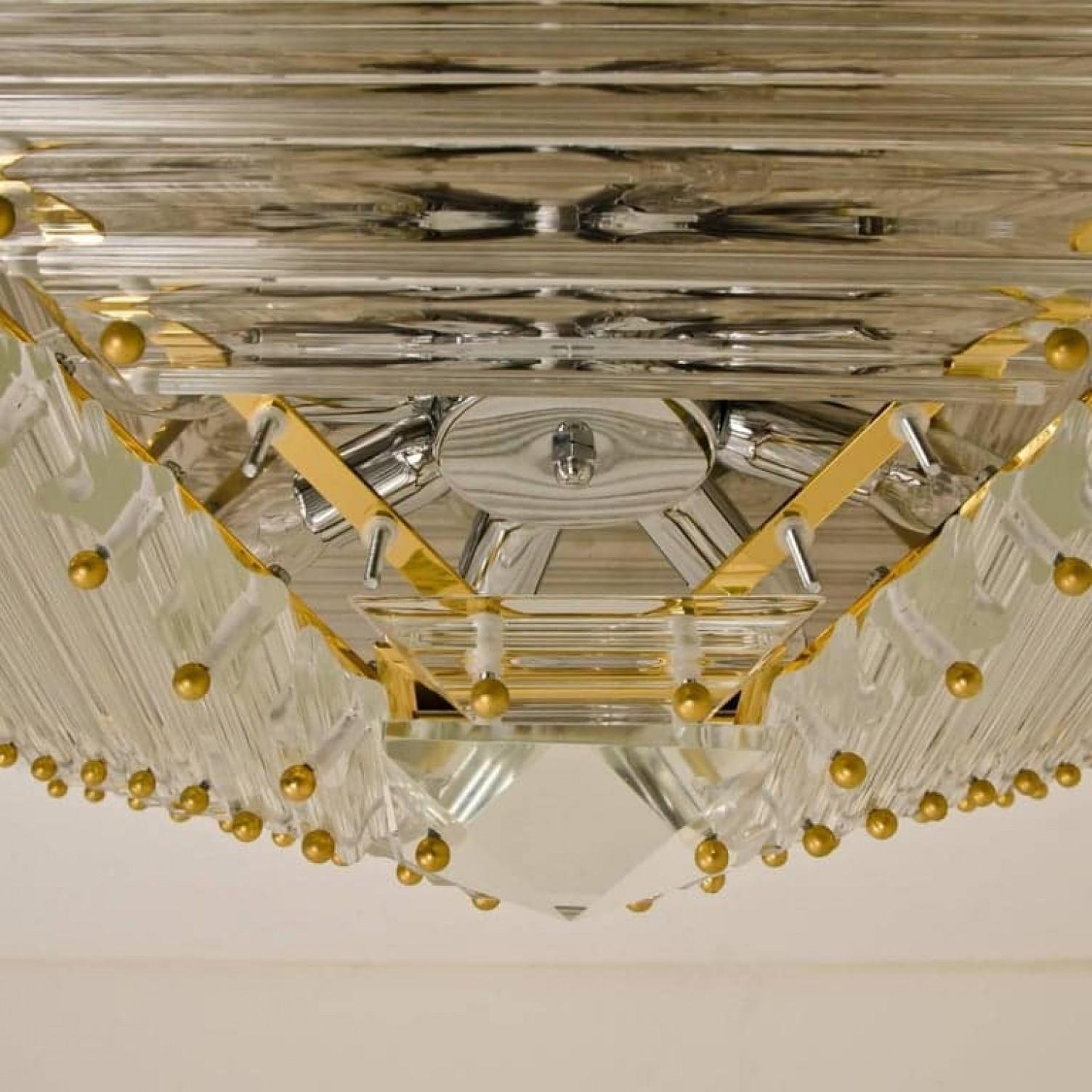 Other Of of the Three Gold-Plated Piramide Venini Style Flush Mounts, 3 sizes For Sale