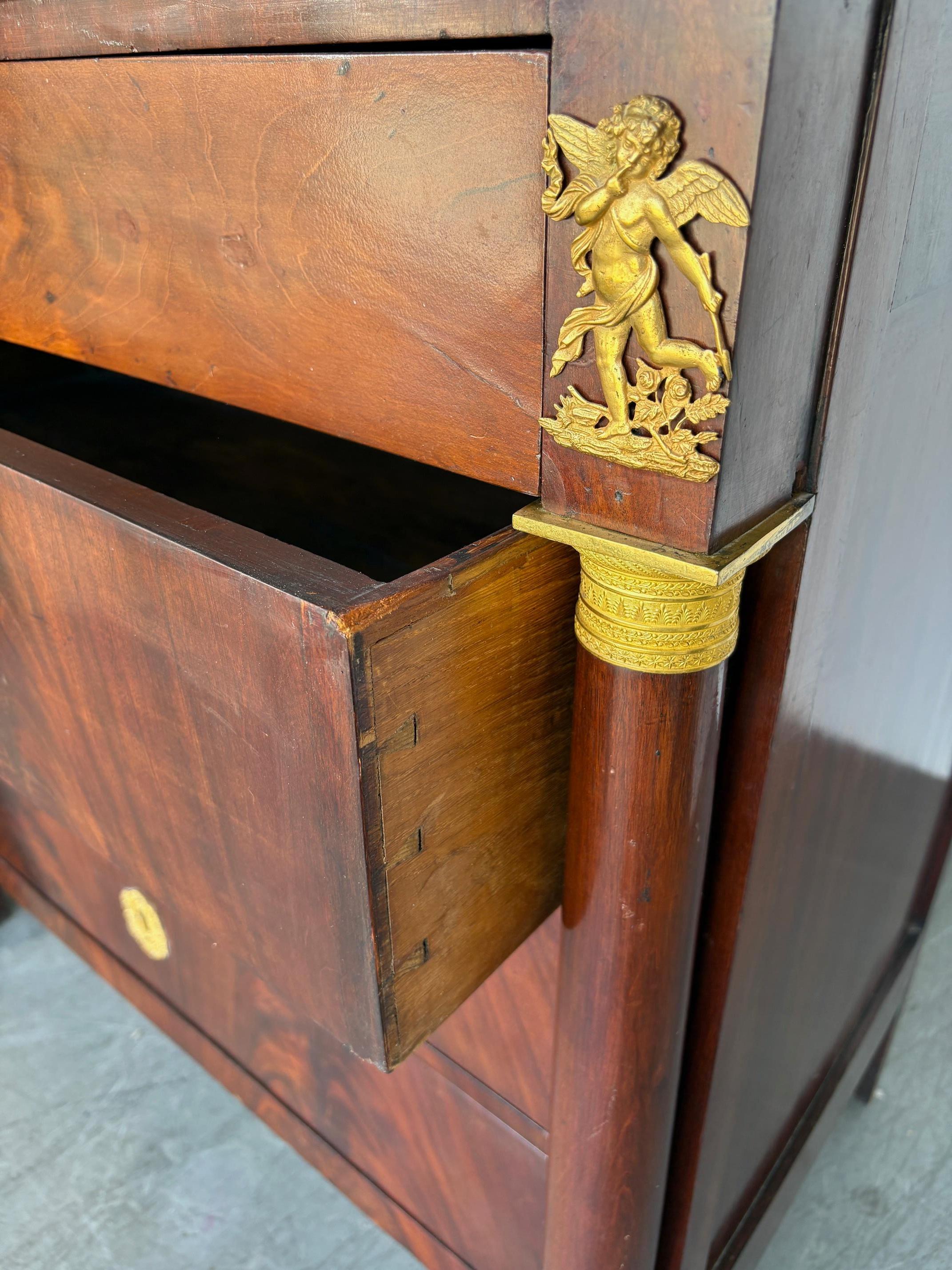 Marble Of The Period Empire Commode/Chest Of Drawers For Sale