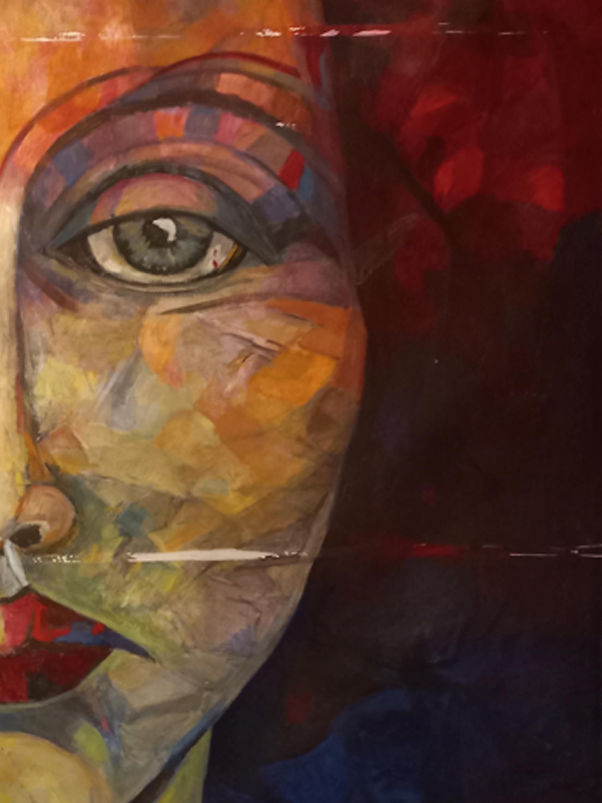 Color Carnaval 1 - Brown Nude Painting by O'Farrell