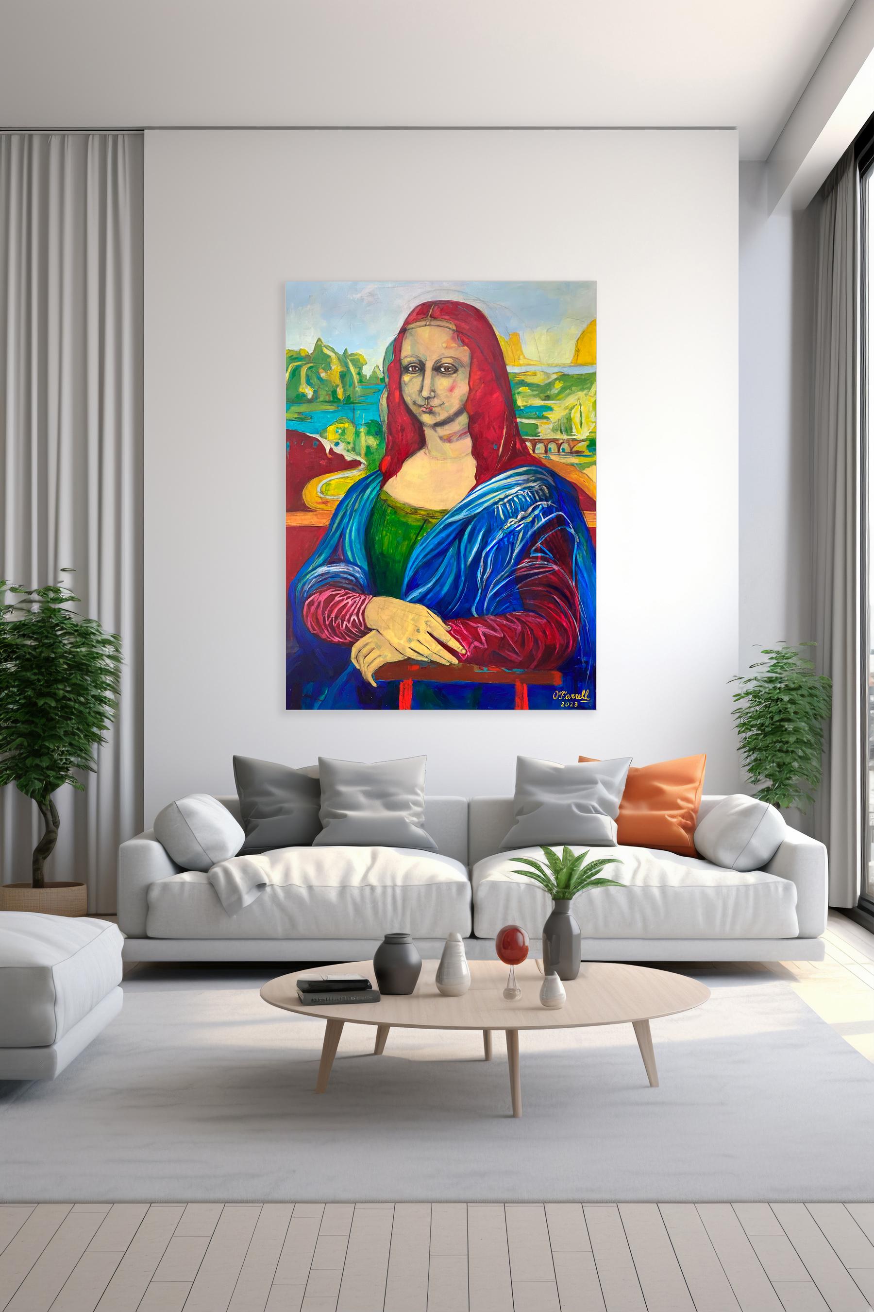 Reinterpretation of the artwork “La Gioconda” by Leonardo Da Vinci at the request of a commercial venture and businessman.