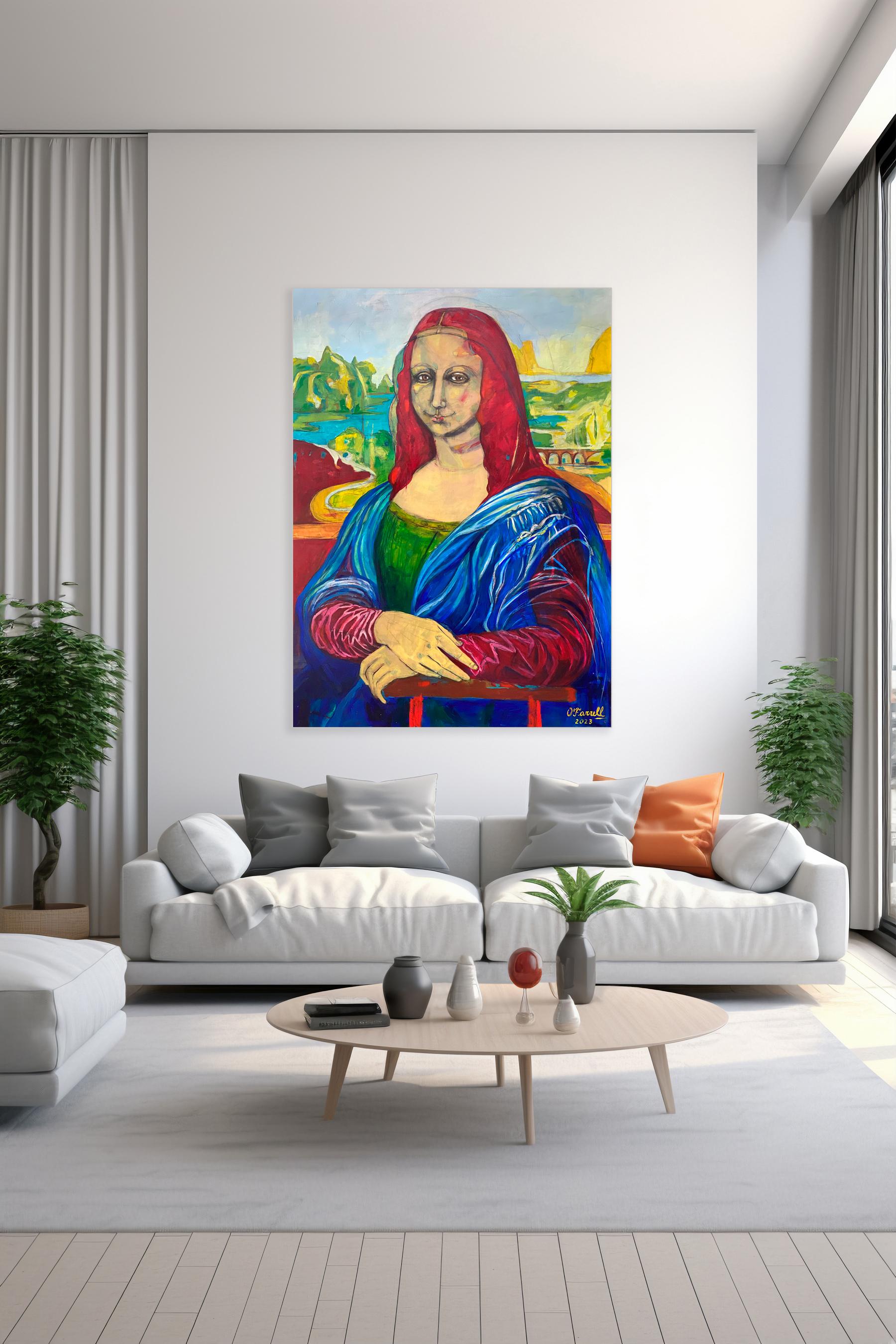 Versión libre “La Gioconda” - Black Nude Painting by O'Farrell