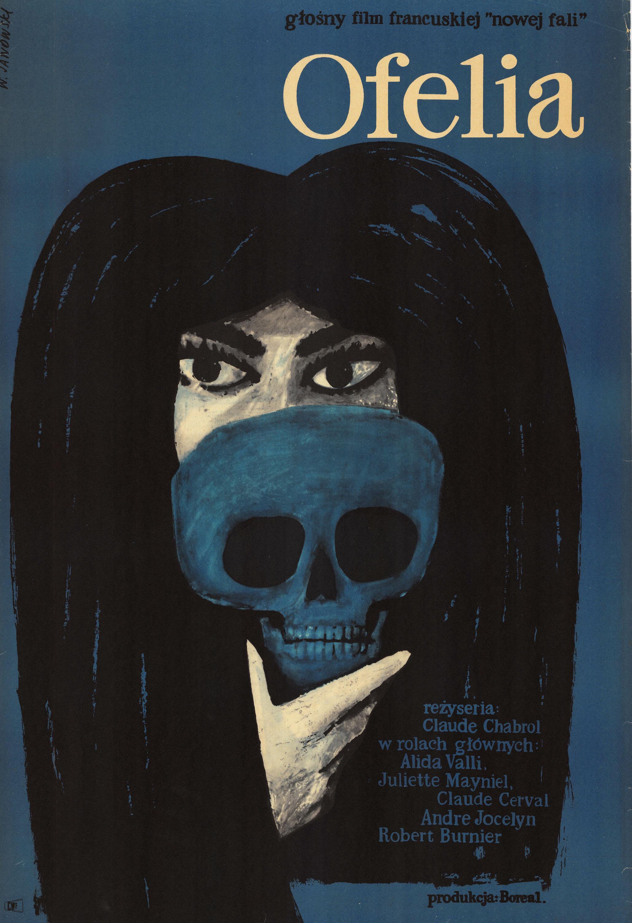 Ofelia original polish movie poster by Witold Janowski, 1964.
French movie directed by Claude Chabrol.