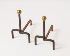 Androni in ottone e acciaio patinato "Off-Set" - Francia anni '80