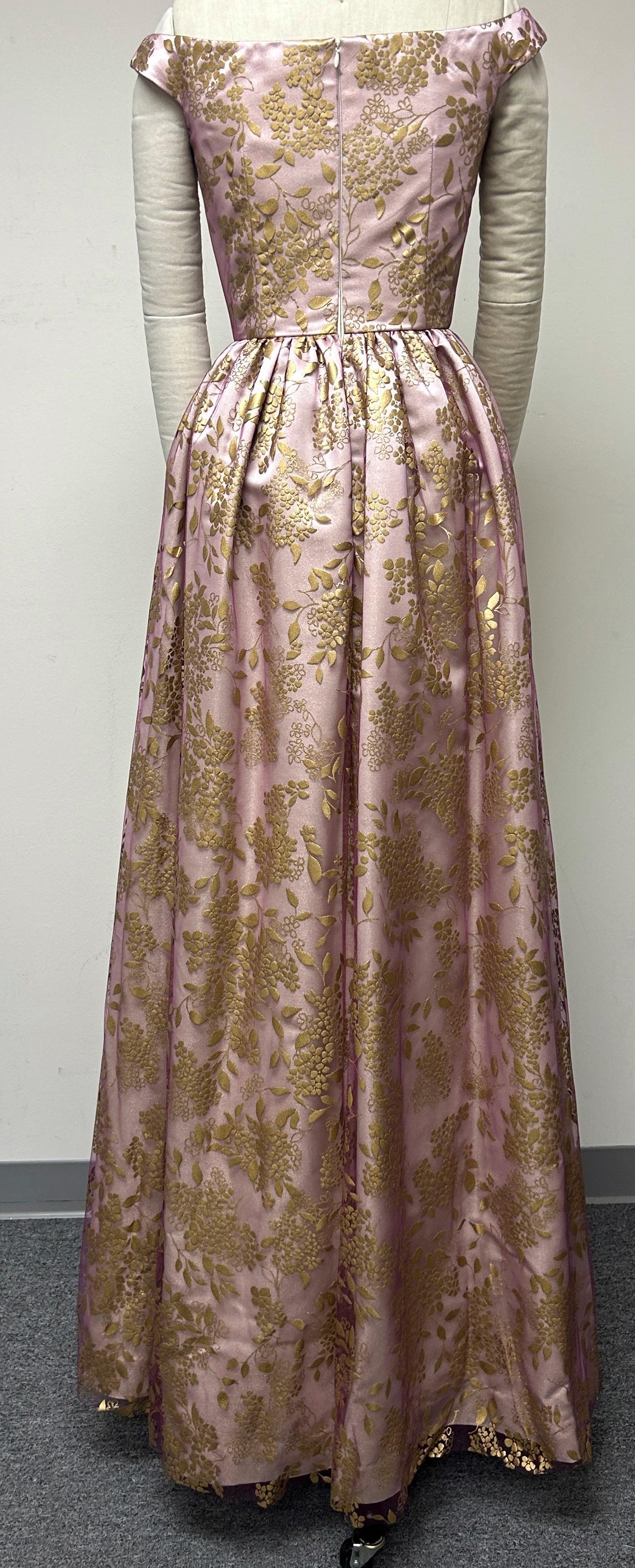 De las mujeres Brillos de tul dorado en relieve francés sobre  Vestido sin hombros en venta