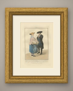 Off to the Fair with Butter and Eggs, Dutch Costume Print, 1811