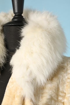 Off-white 1930's panne velvet coat with white furs collar Marshall Snelgrove