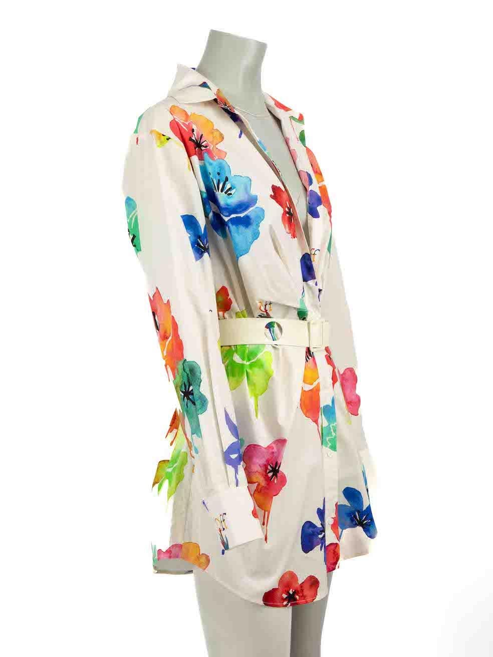 CONDITION is Very good. Minimal wear to dress is evident. Minimal wear to the edges of the belt with marks to the leather on this used Off-White designer resale item.
 
Details
2013
Multicolour
Cotton
Mini shirt dress
Graffiti floral print
V