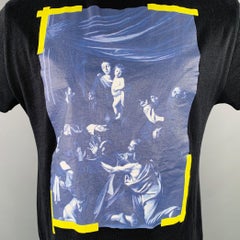 OFF-WHITE 2017 Size XXS Black Multi Color Graphic Cotton Short Sleeve T-shirt