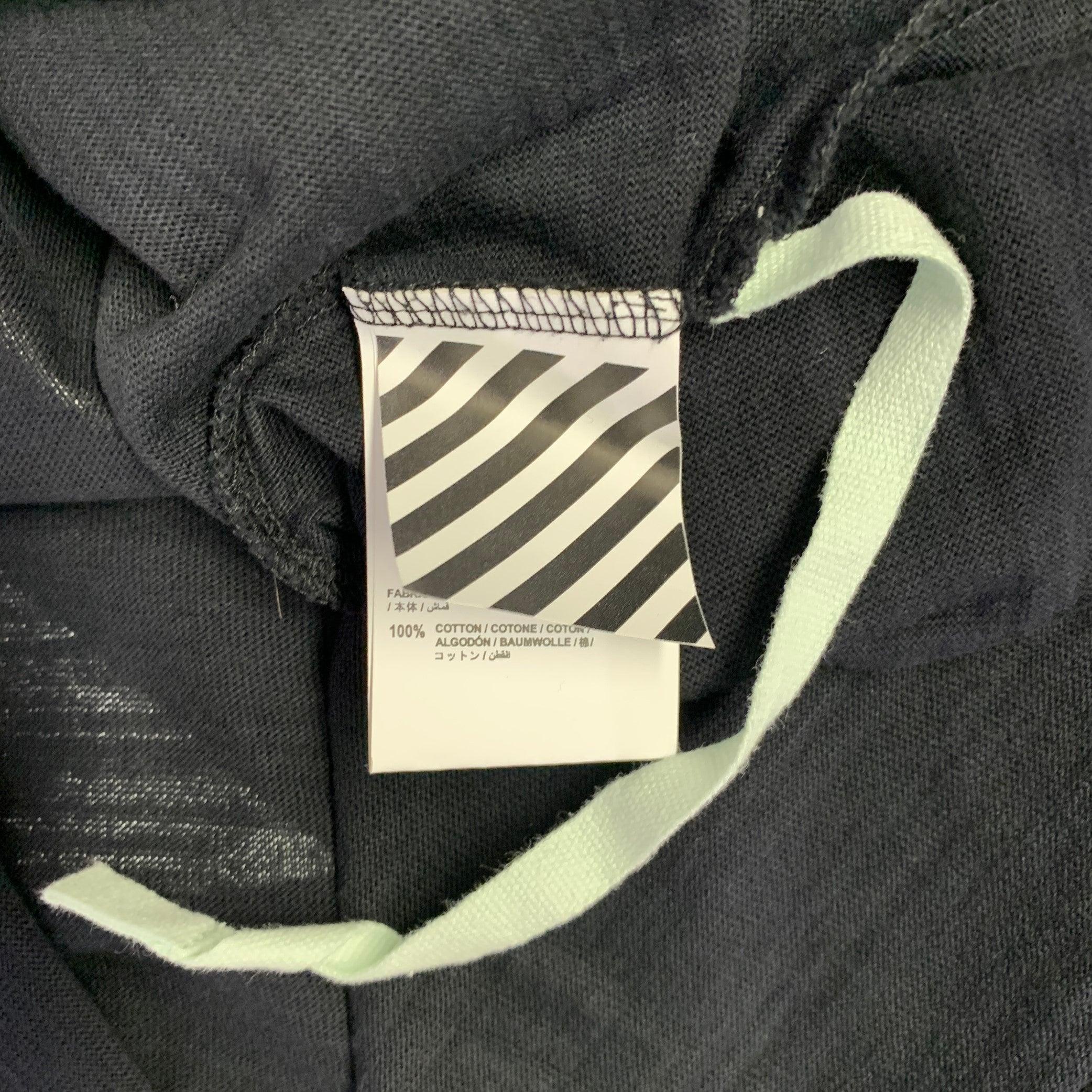 OFF-WHITE 2017 Size XXS Black Multi Color Graphic Cotton Short Sleeve T-shirt For Sale 2