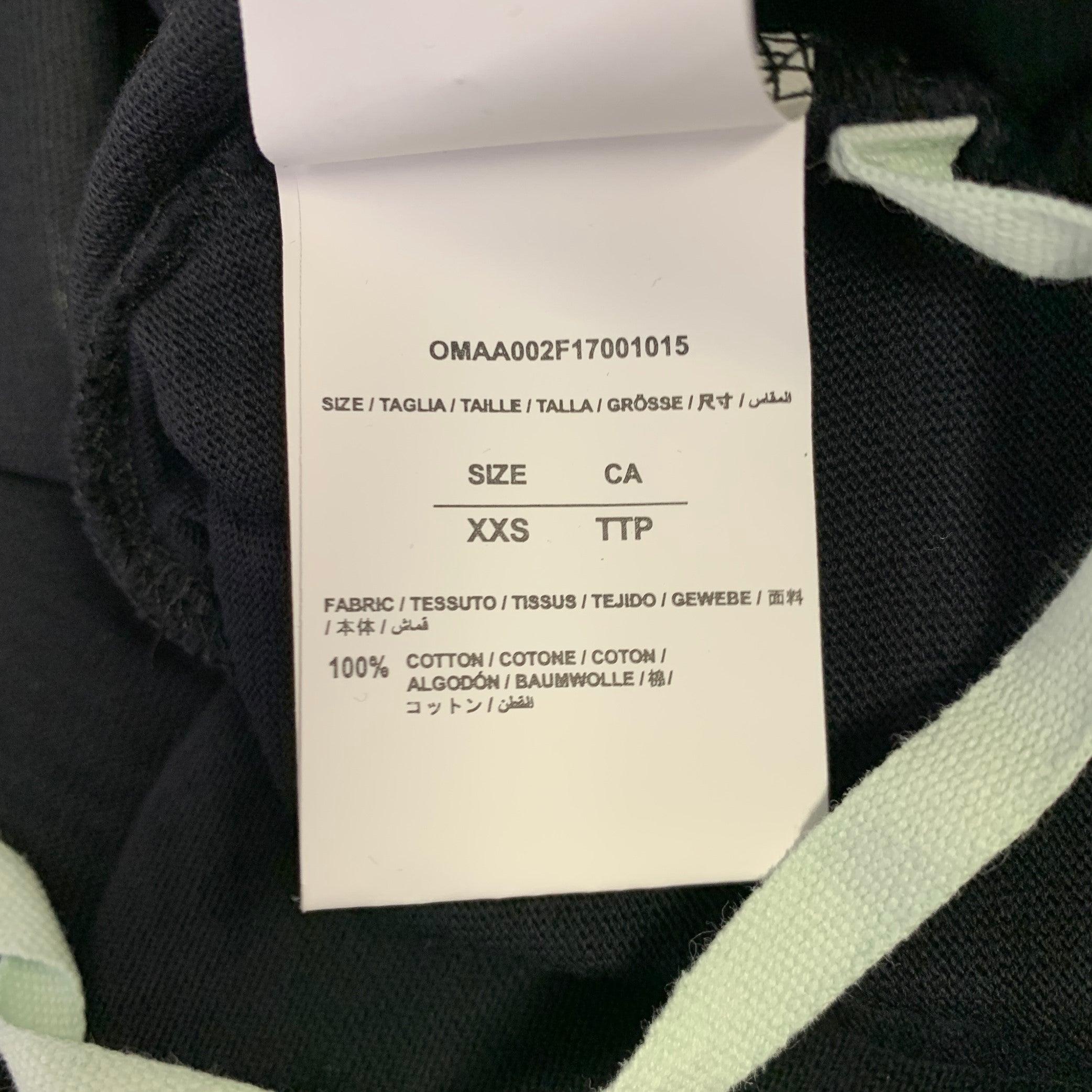 OFF-WHITE 2017 Size XXS Black Multi Color Graphic Cotton Short Sleeve T-shirt For Sale 3