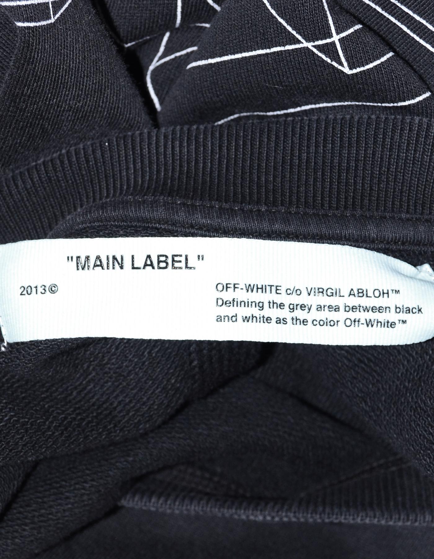 Off White 2018 Men S Anthracite Grey Diagonal 3d Lines Crewneck