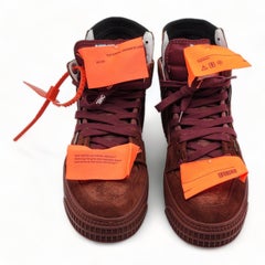 Off-White 3.0 Court Hi Top Damen Turnschuhe in Burgunderrot