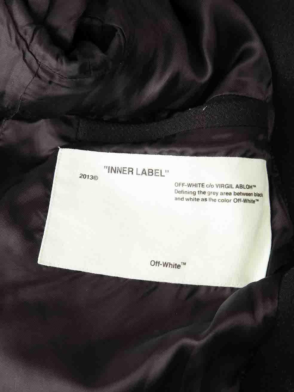 Off-White A/W18 Black Wool 3D Line Varsity Jacket Size M For Sale 2