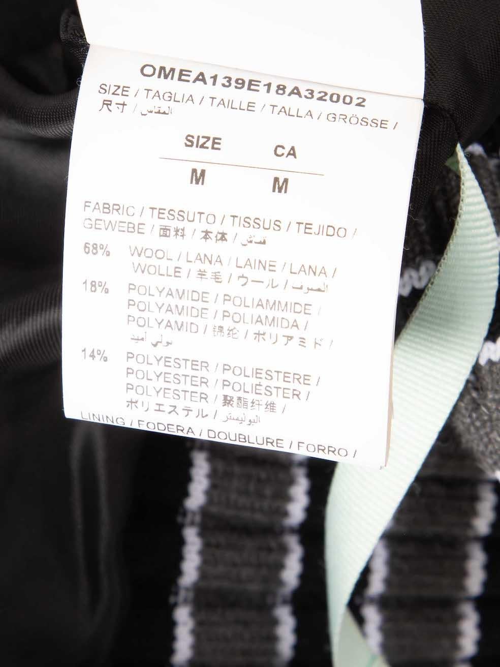 Off-White A/W18 Black Wool 3D Line Varsity Jacket Size M For Sale 3