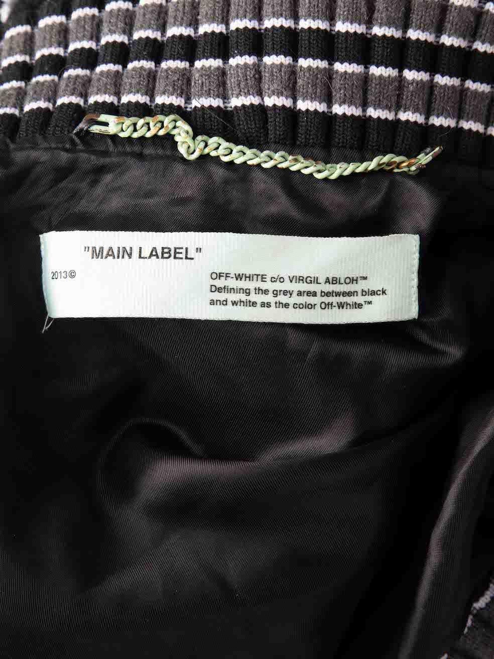 Off-White A/W18 Black Wool 3D Line Varsity Jacket Size M 4