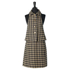 Off-white and navy blue Pied de coq skirt-suit La Boutique de Jeanne Lanvin