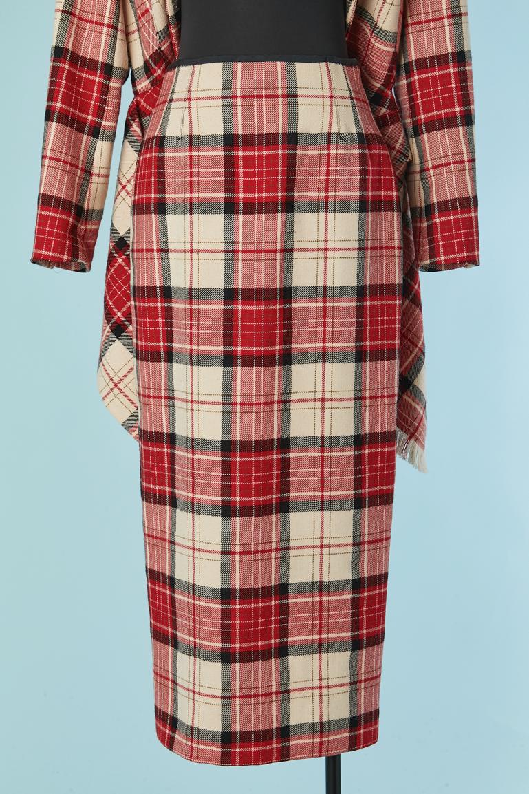 Off-white and red Tartan skirt-suit Jean-Paul Gaultier Femme 5
