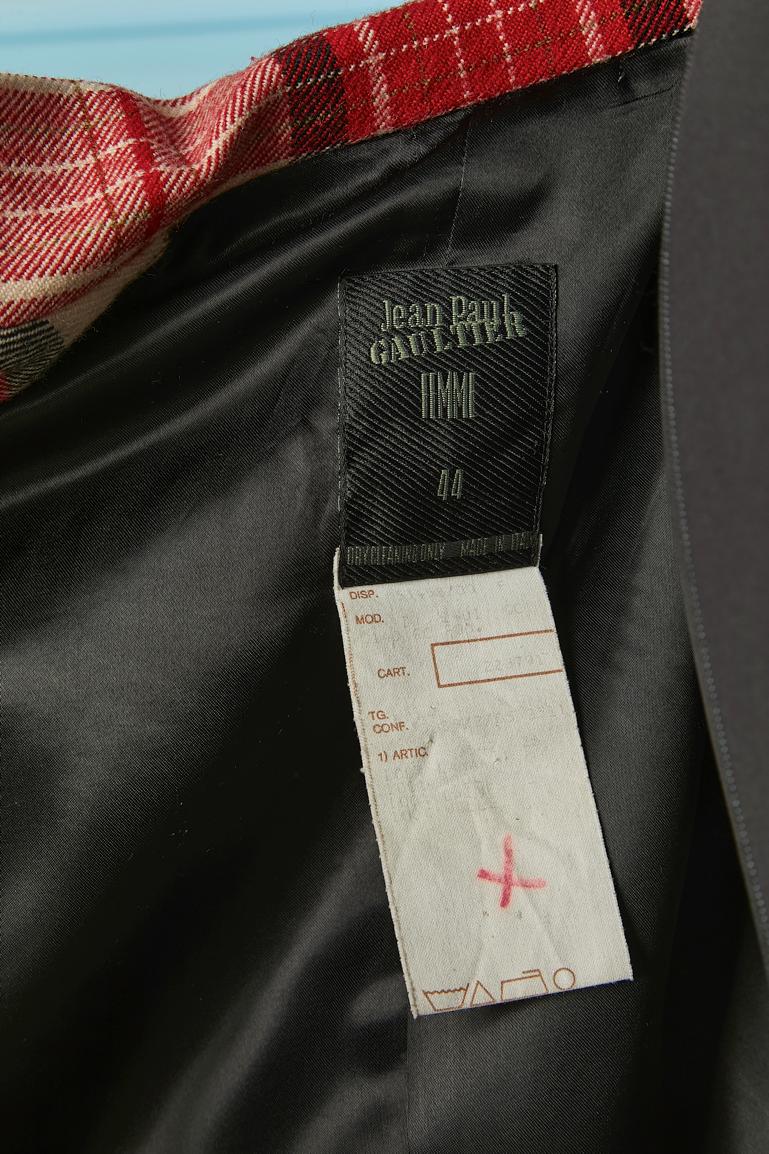 Off-white and red Tartan skirt-suit Jean-Paul Gaultier Femme 6
