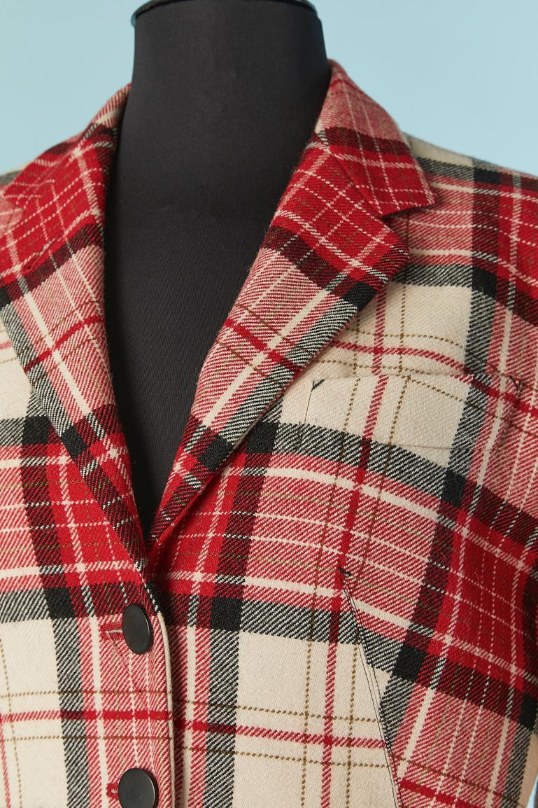Brown Off-white and red Tartan skirt-suit Jean-Paul Gaultier Femme
