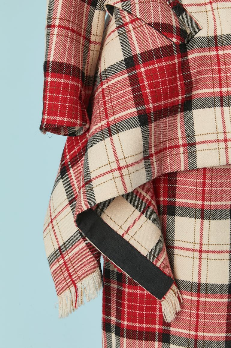 Off-white and red Tartan skirt-suit Jean-Paul Gaultier Femme 1