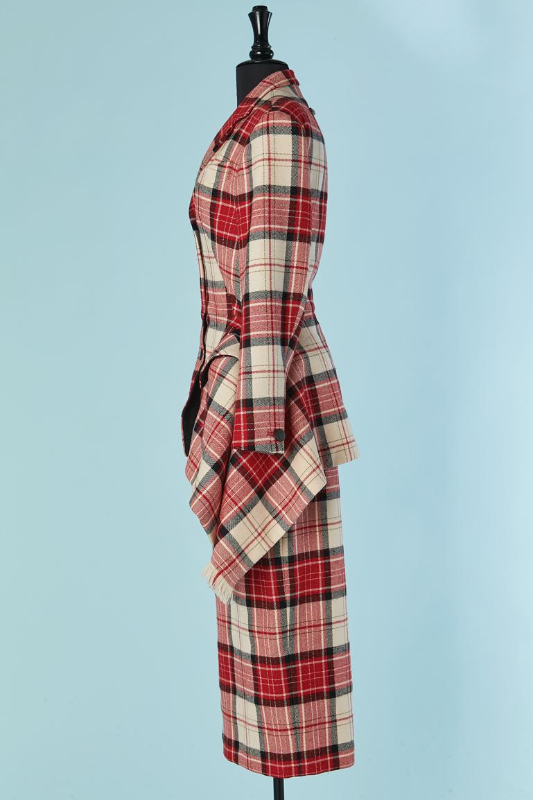 Off-white and red Tartan skirt-suit Jean-Paul Gaultier Femme 2