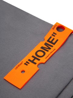 Off-White Arrow Double Bed Set Flannel Grey Grey