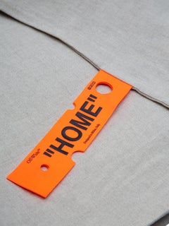 Off-White Arrow Double Bed Set Linen Beige Orange