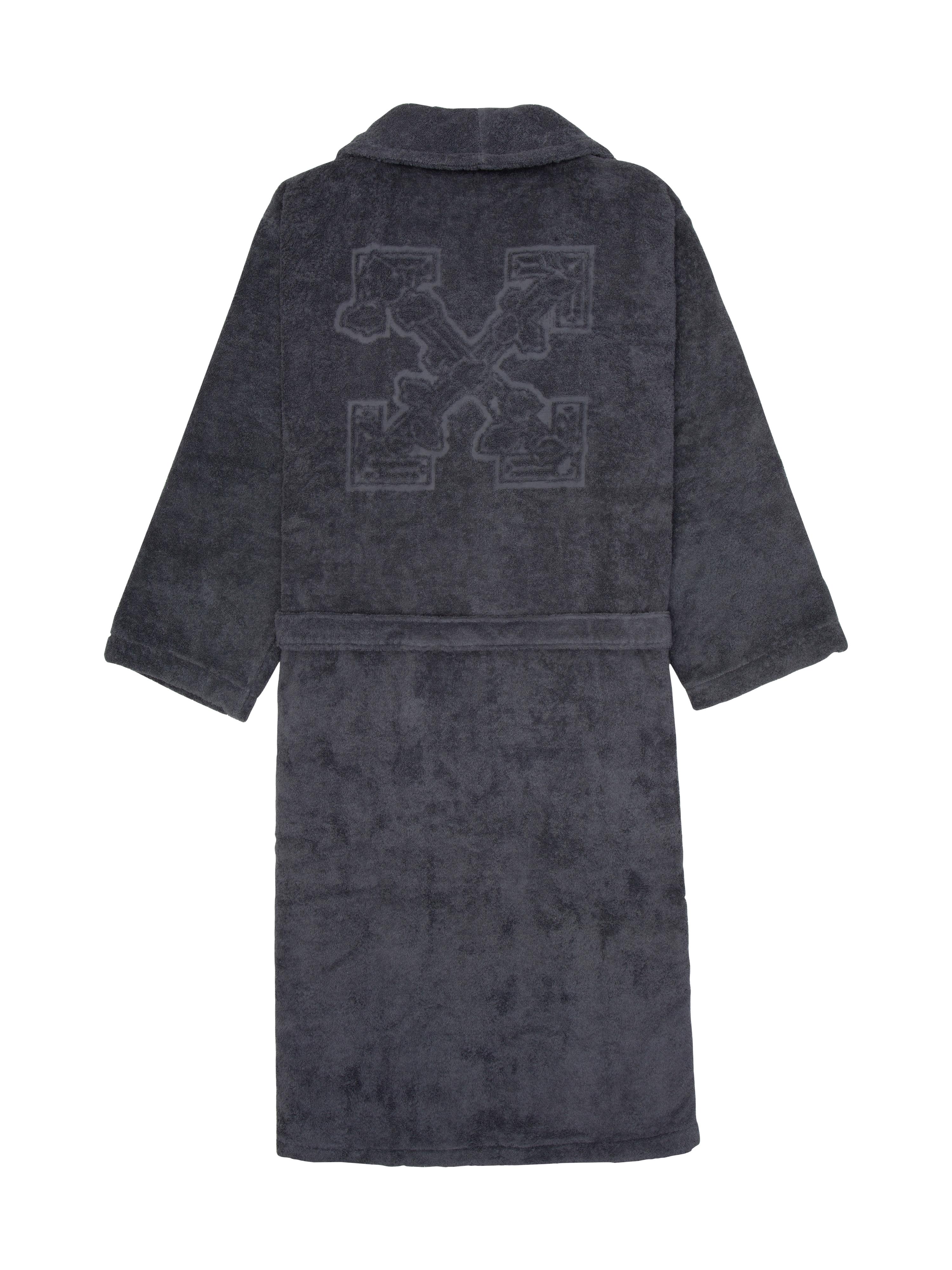 Off-White Arrow Leaves Bathrobe Grey No Color S/M In New Condition For Sale In Milan, IT