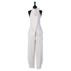Off-white asymmetrical and backless Tuxedo suit ALEXANDRE VAUTHIER