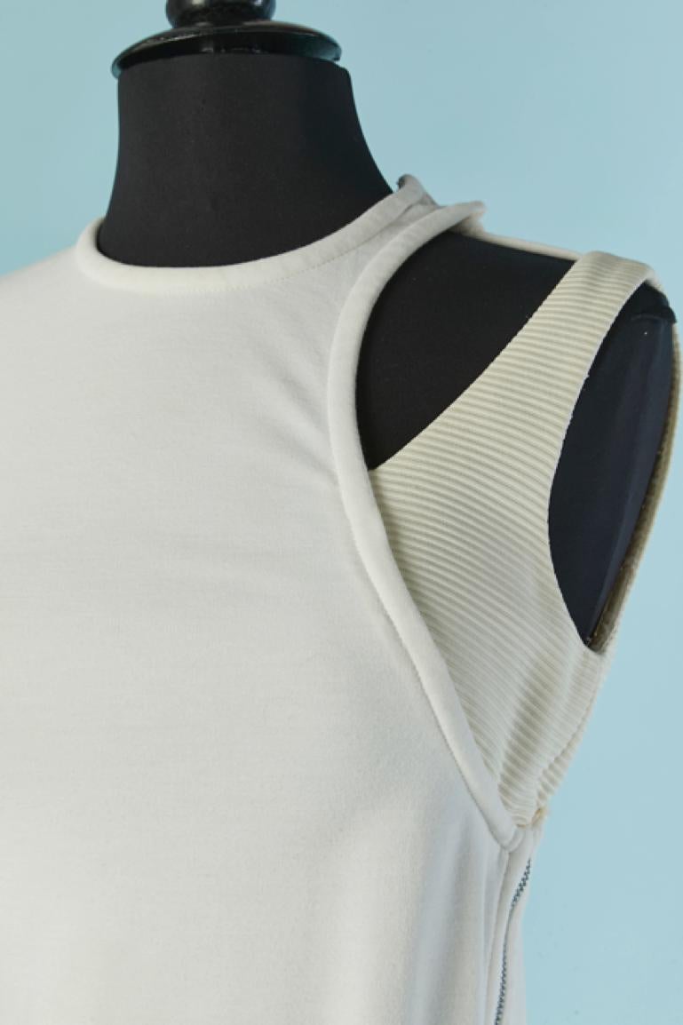 Grigio Abito da cocktail asimmetrico bianco sporco con zip VERSACE in vendita