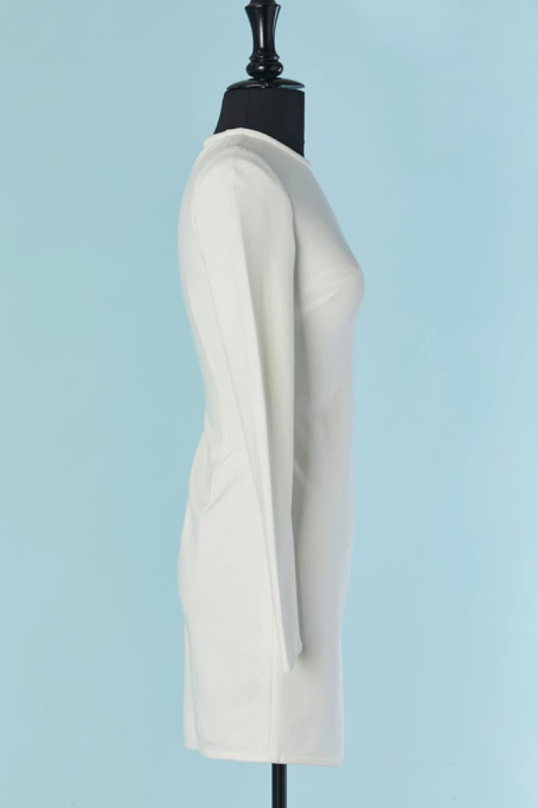 Donna Abito da cocktail asimmetrico bianco sporco con zip VERSACE in vendita
