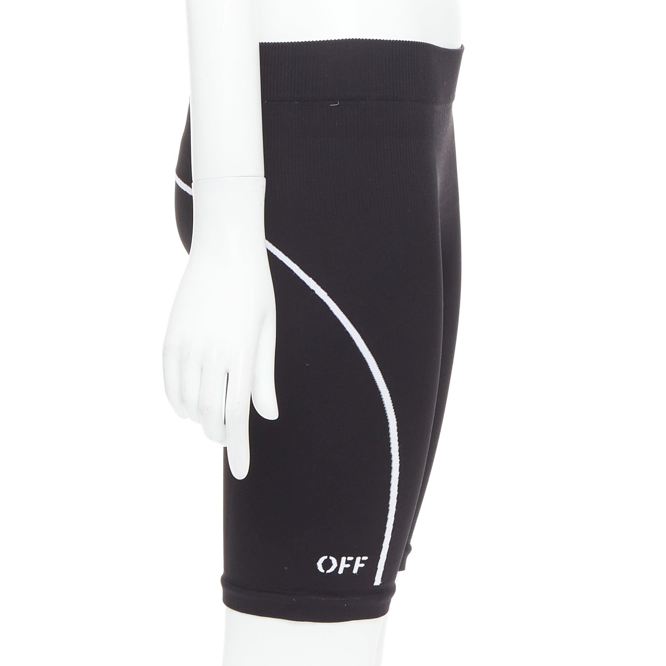 OFF WHITE Athleisure Virgil Abloh eco friendly black cyclist shorts M In Excellent Condition For Sale In Hong Kong, NT